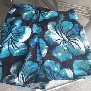 Roundtree and Yorke Blue Print swim trunks